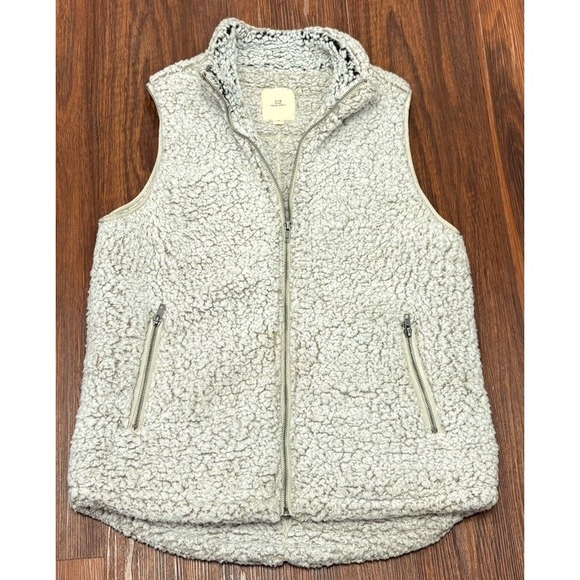 Thread & Supply Jackets & Blazers - Thread & Supply Sherpa Vest Women's Medium Ivory White Gray Soft Cozy